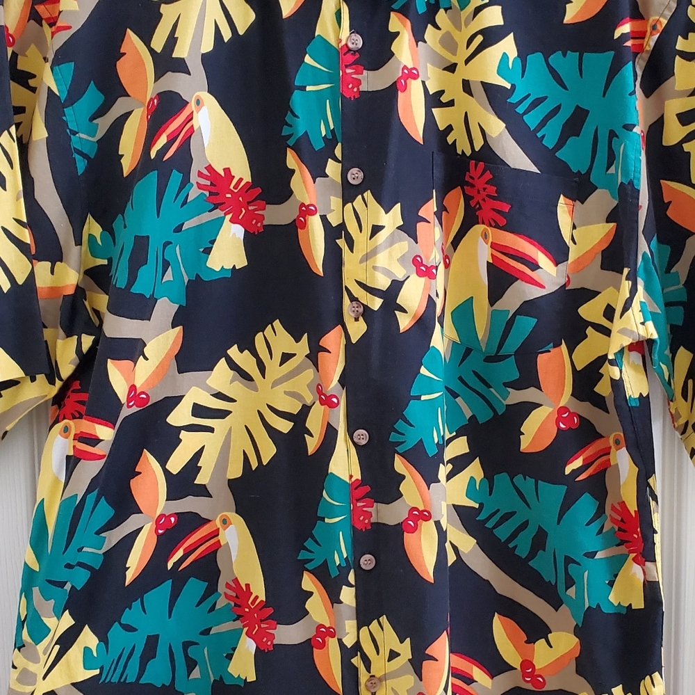 VTG Outbacks Hawaiian Multicolor Tropical Print Shirt by Robert Sz Bruce XL
